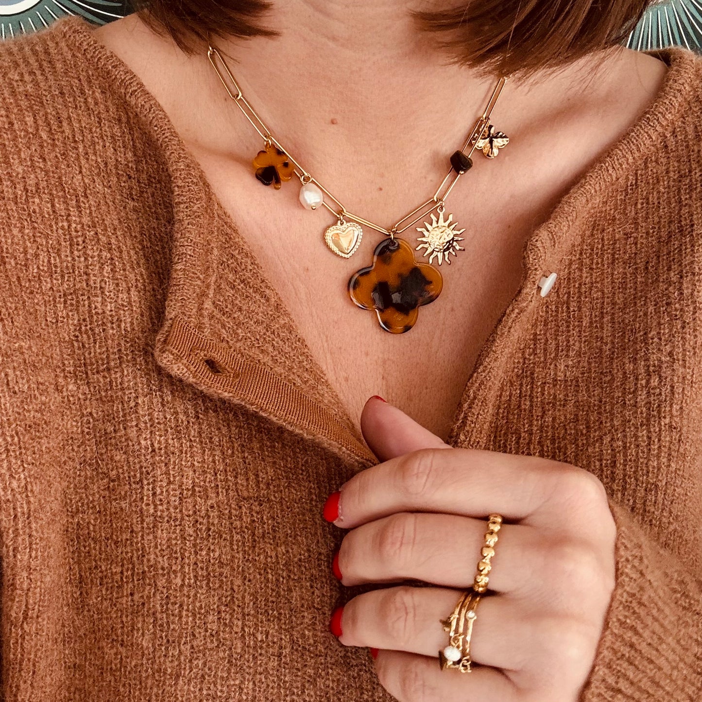 Collier fleur Léopard