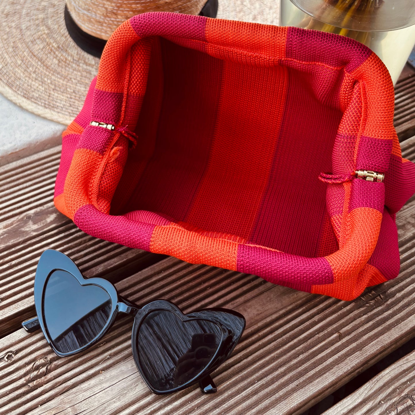 Pochette Alba bordeaux/orange