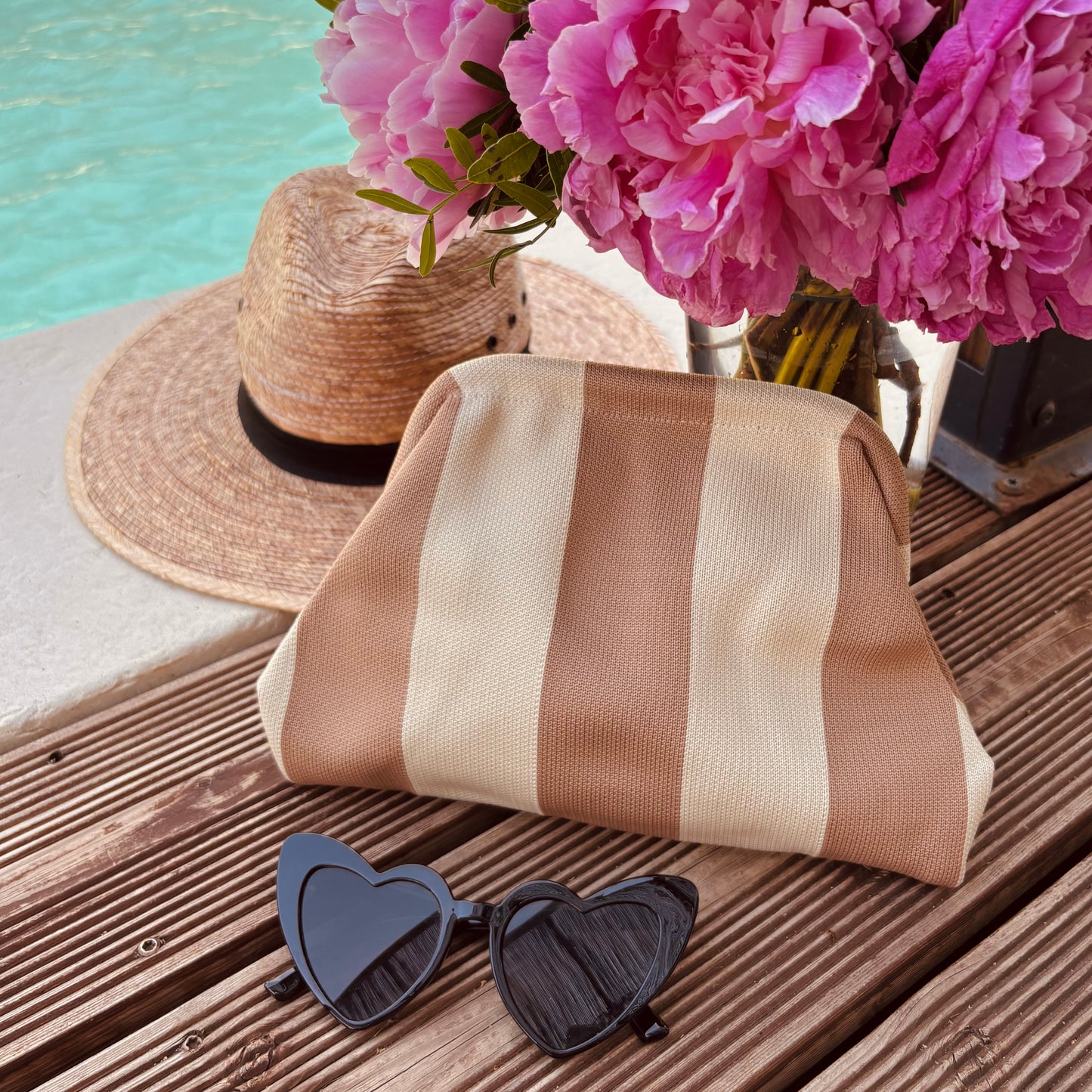 Pochette Alba Rayé beige