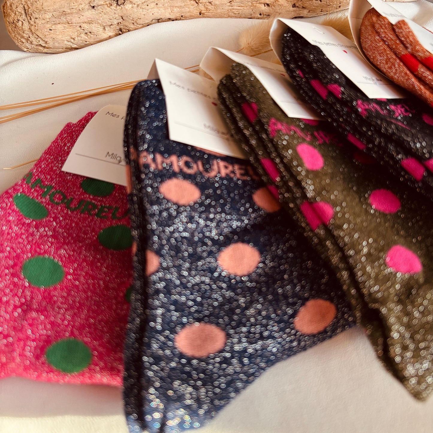 Chaussette paillettes Amoureuse