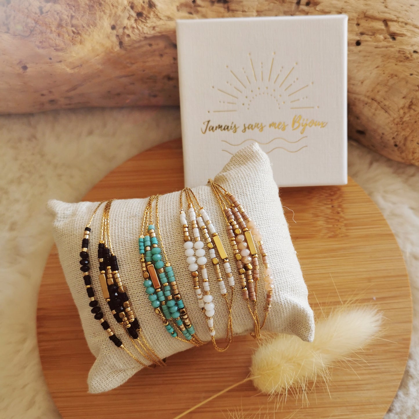 Bracelet multi-rangs Prune