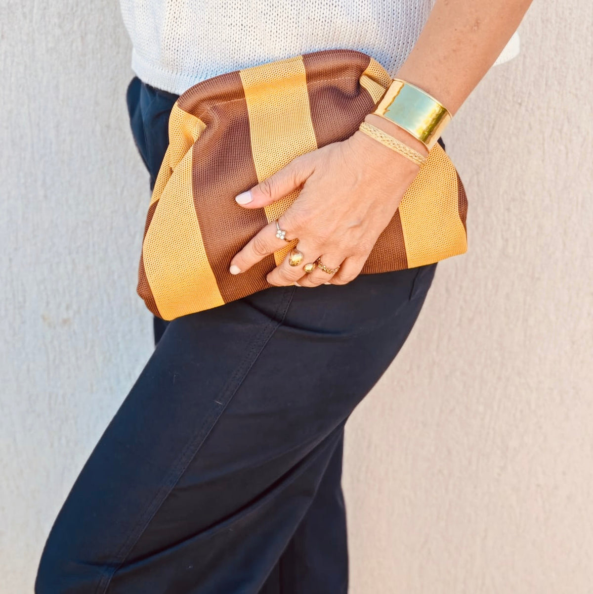 Pochette Alba rayé jaune