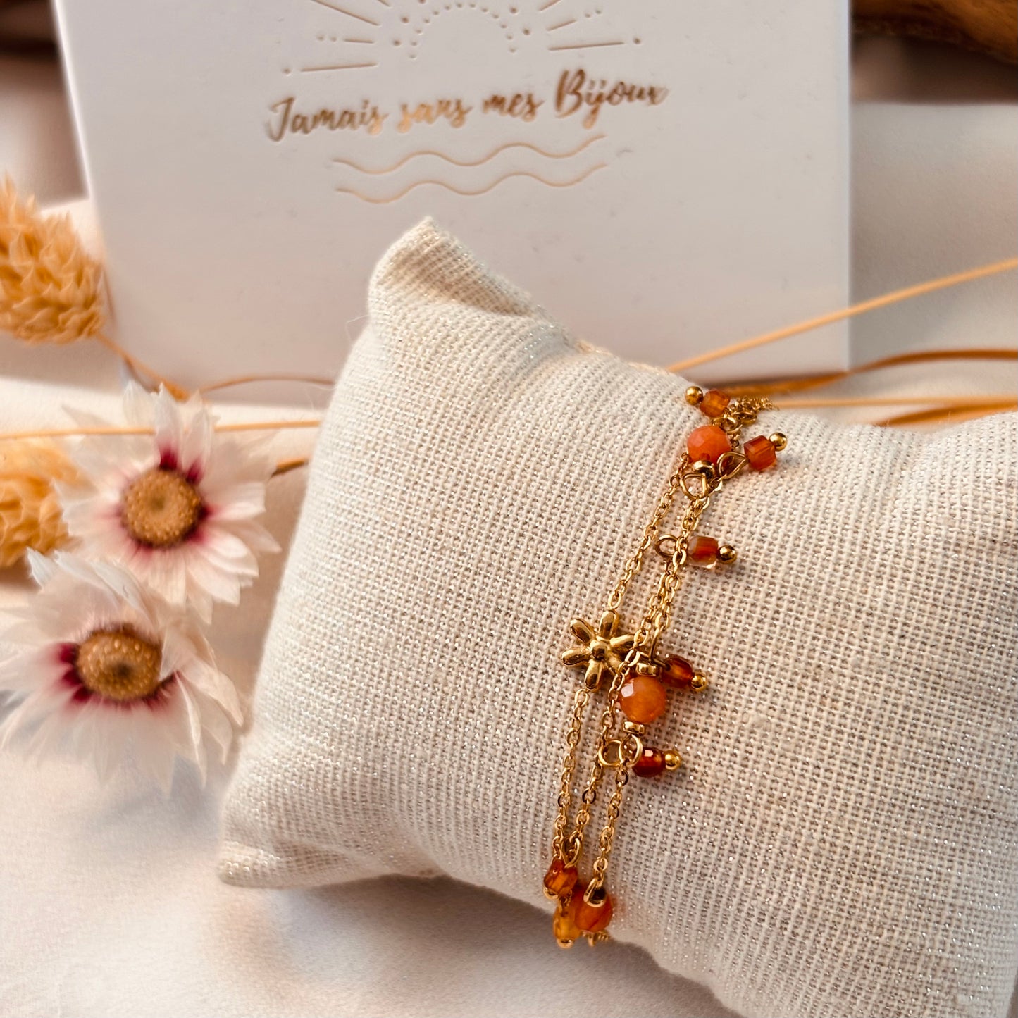 Bracelet multi-rangs Fauve