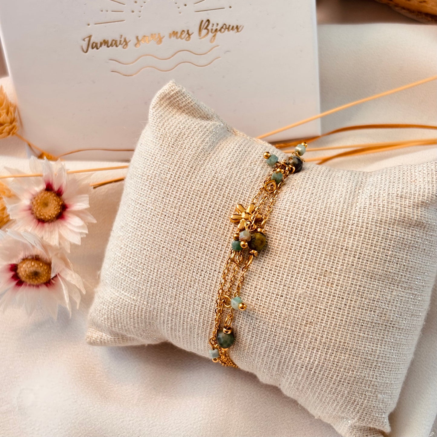 Bracelet multi-rangs Fauve