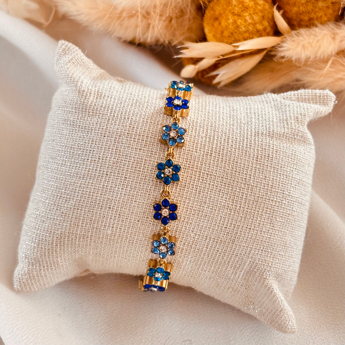 Bracelet fleur strass