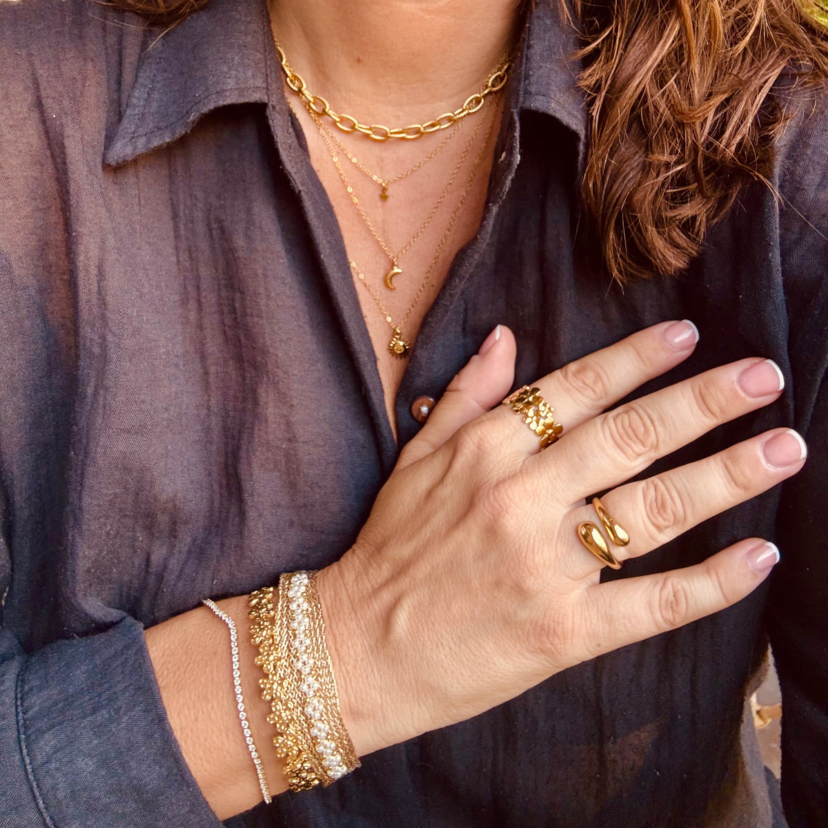 Collier multirangs Céleste