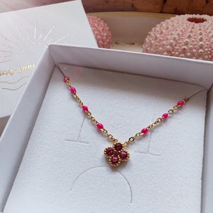 Collier trèfle Strass