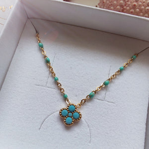 Collier trèfle Strass