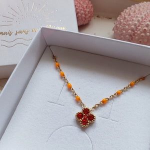 Collier trèfle Strass
