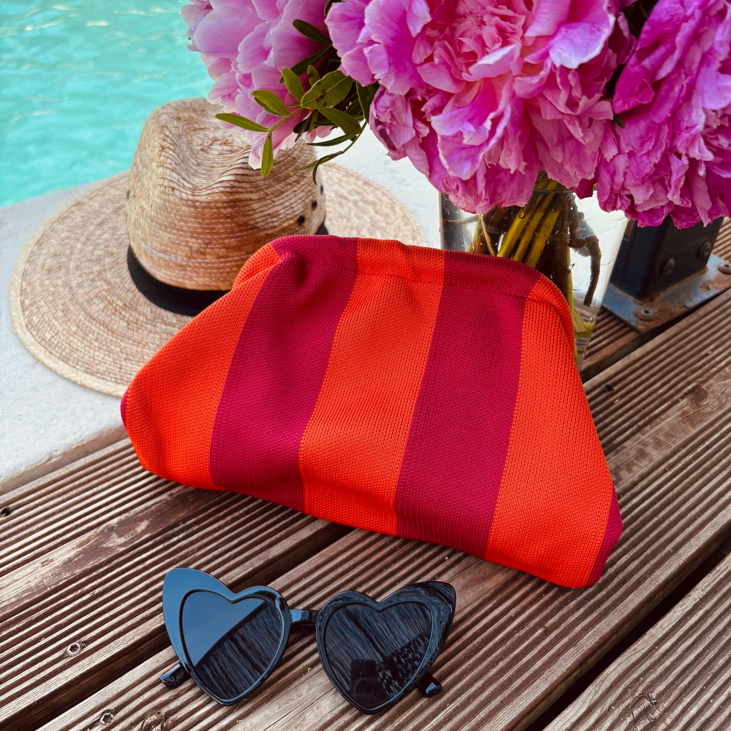 Pochette Alba bordeaux/orange