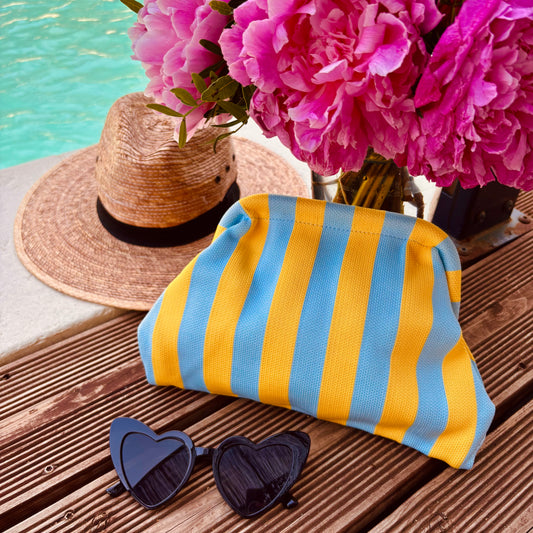 Pochette Alba jaune/turquoise