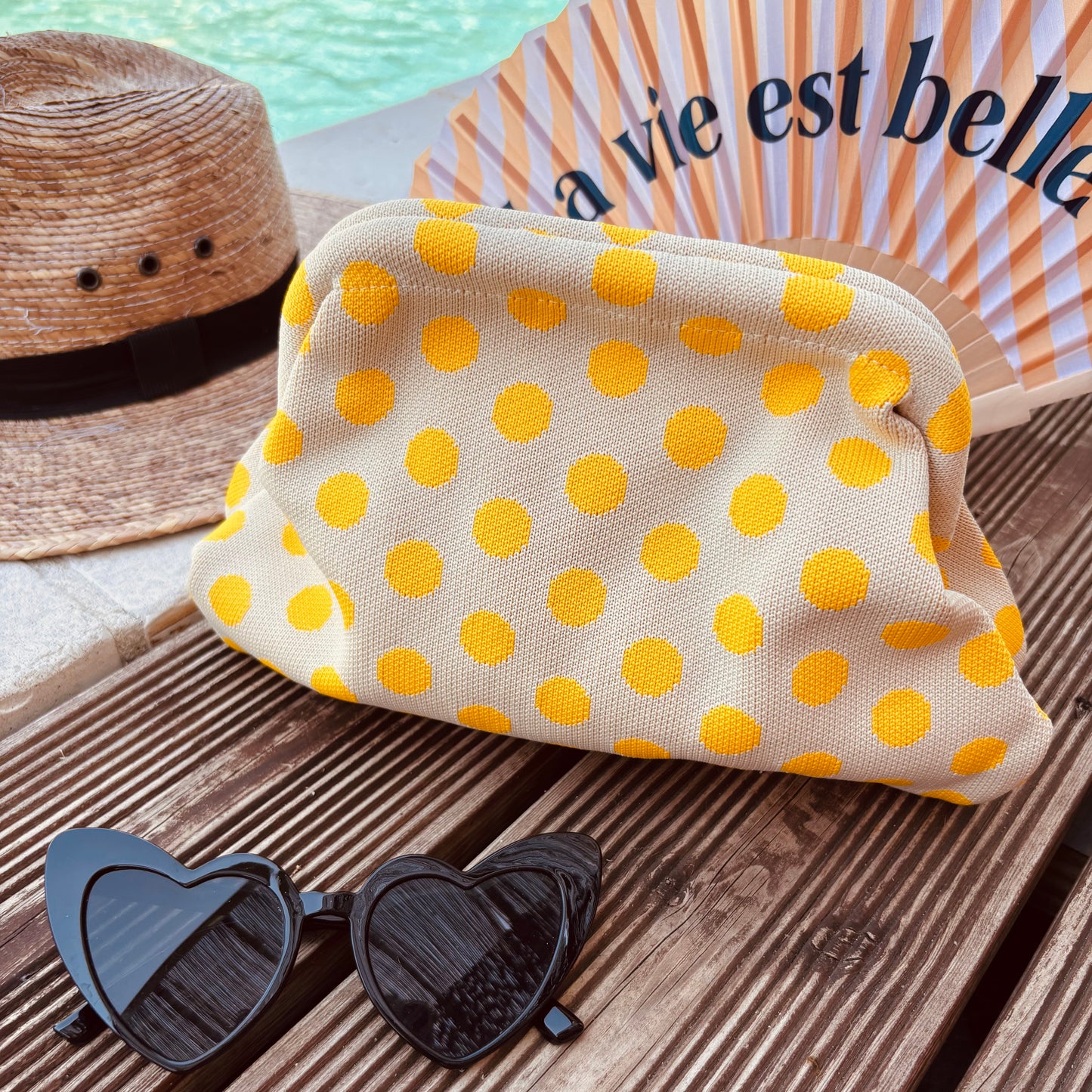 Pochette Alba pois jaune