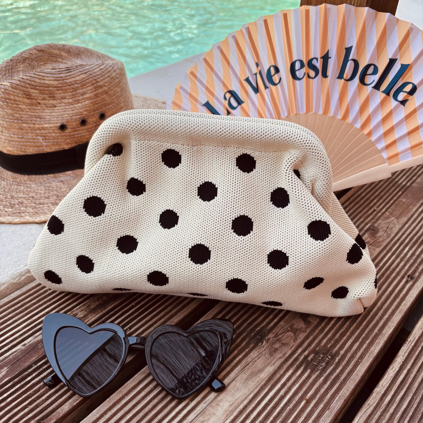Pochette Alba pois noir
