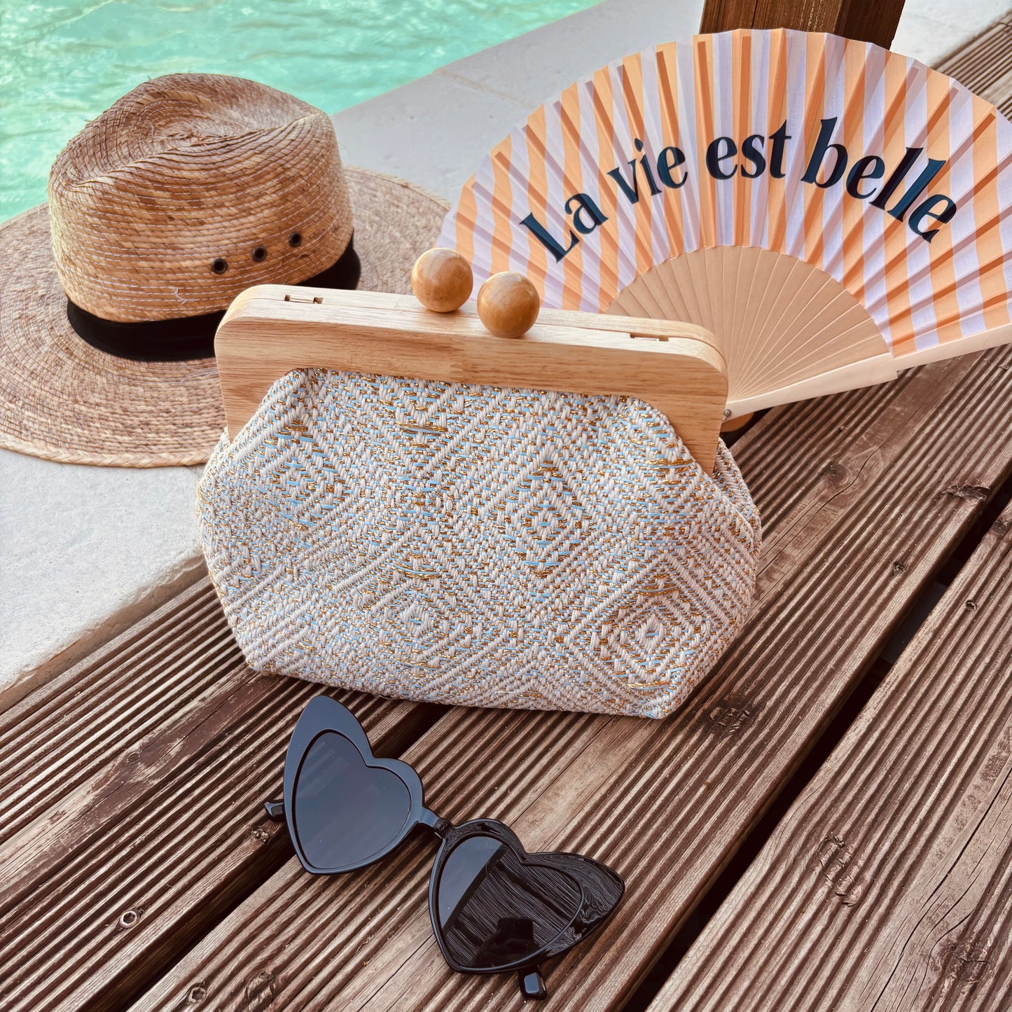 Pochette Bella beige/doré