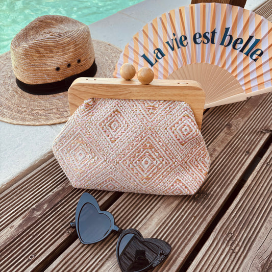 Pochette Bella beige/rose