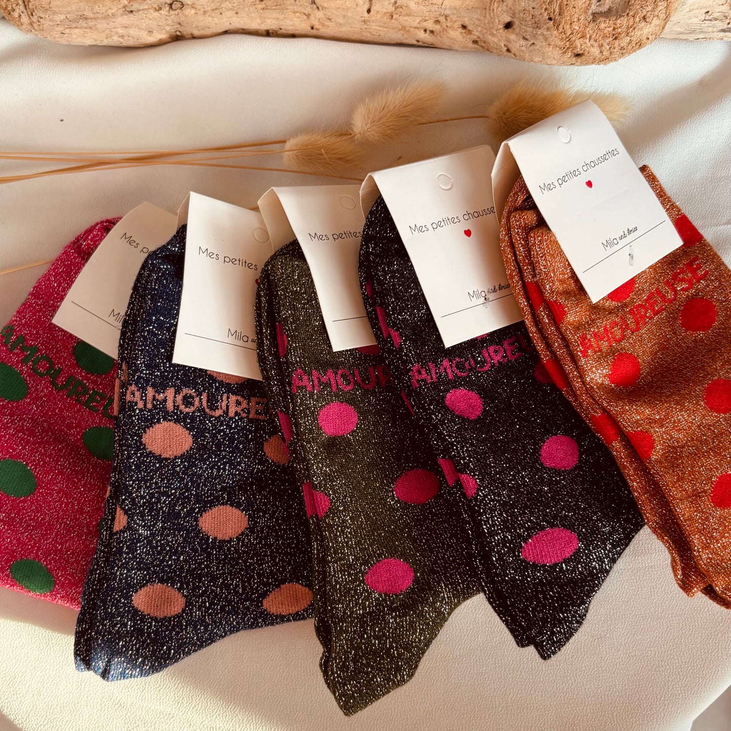 Chaussette paillettes Amoureuse