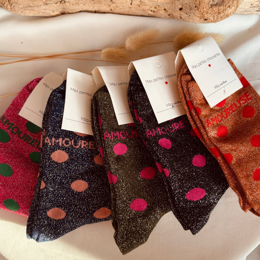 Chaussette paillettes Amoureuse