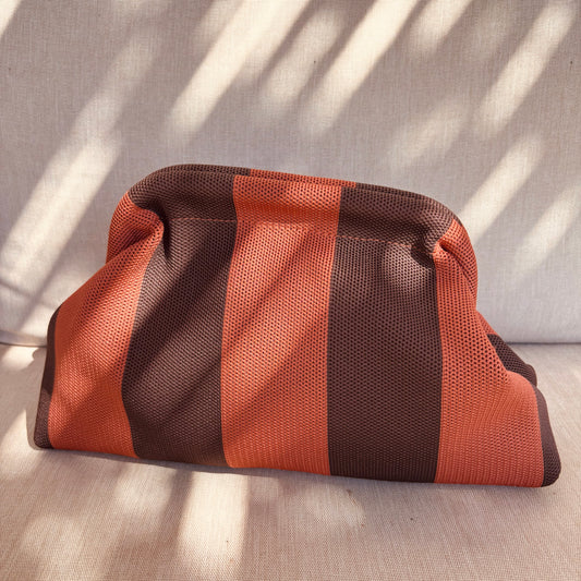Pochette Alba rayé marron