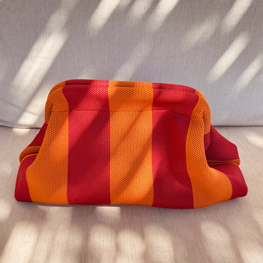 Pochette Alba rayé bordeaux