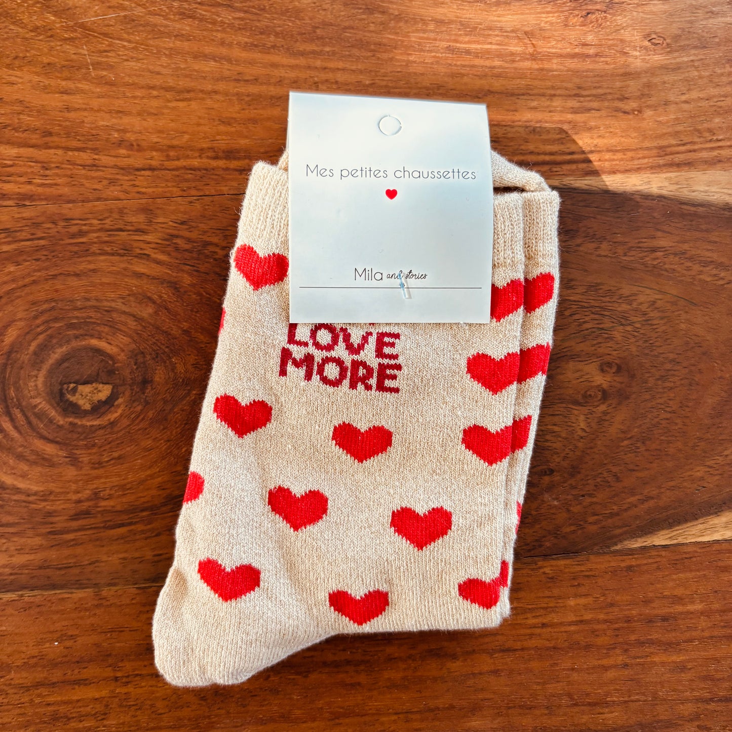 Chaussette paillettes Love More