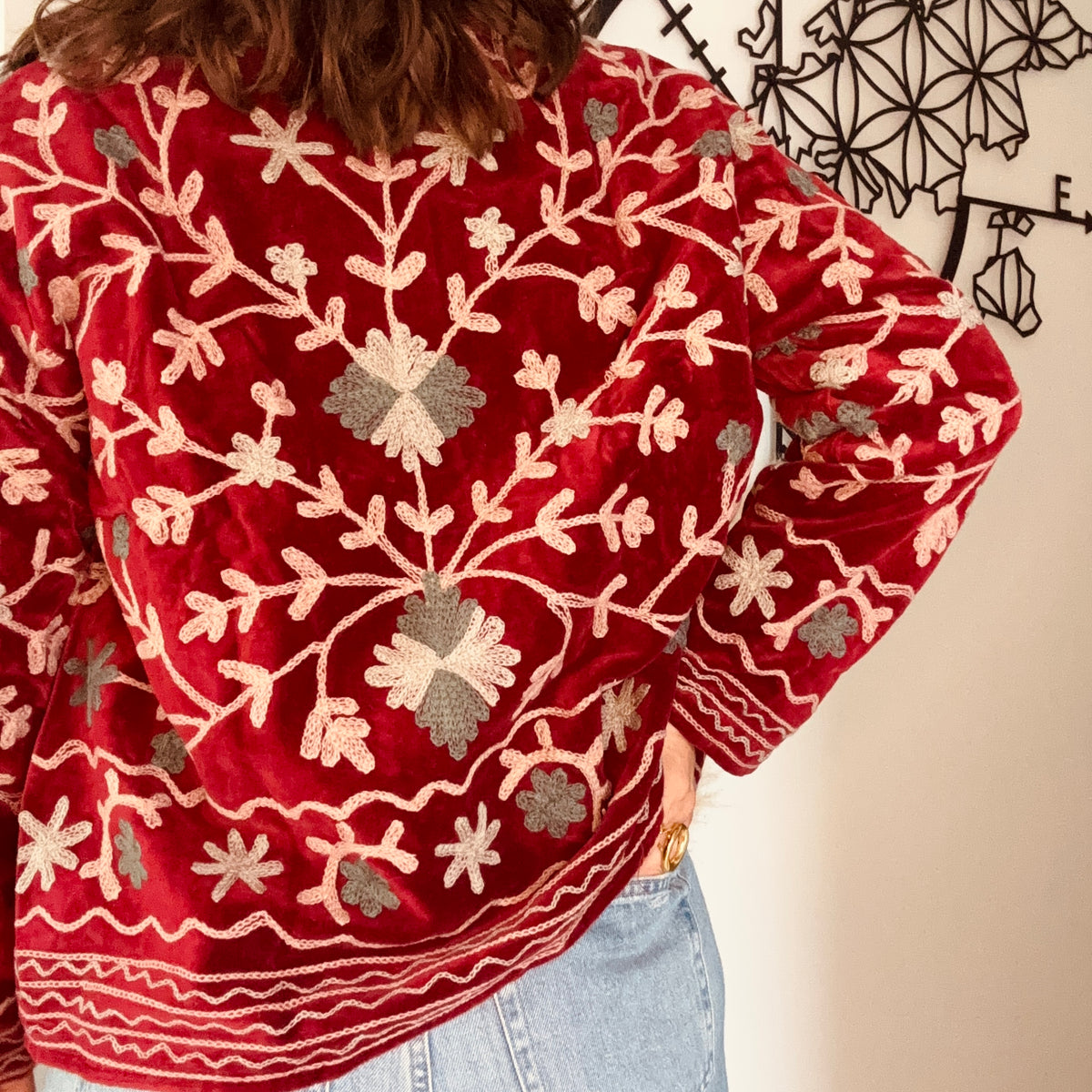 Veste india bordeau