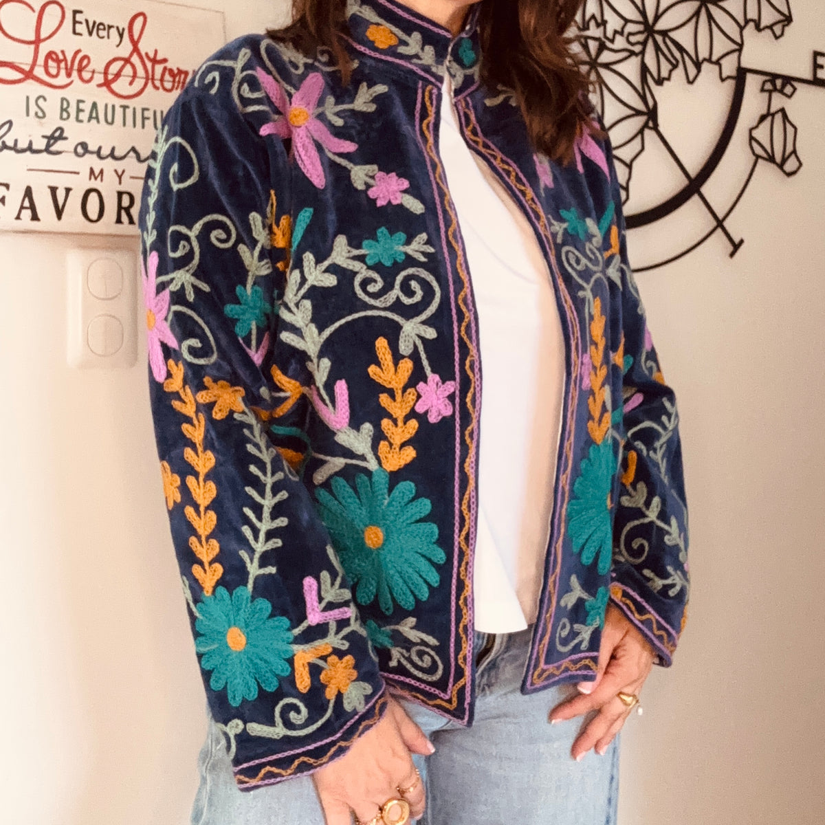 Veste India bleu nuit