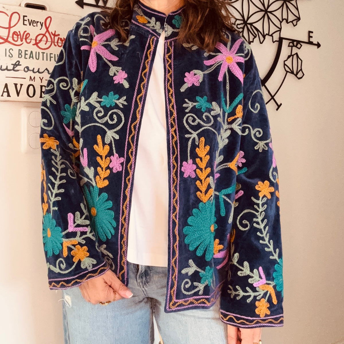Veste India bleu nuit