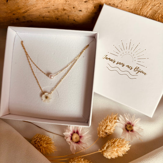 Collier multi-rangs nacre