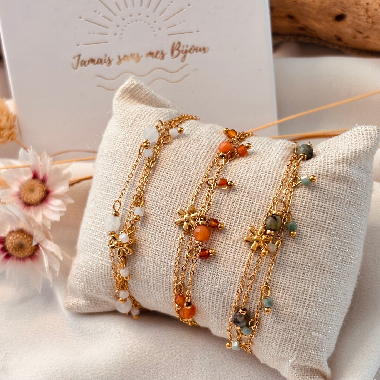 Bracelet multi-rangs Fauve