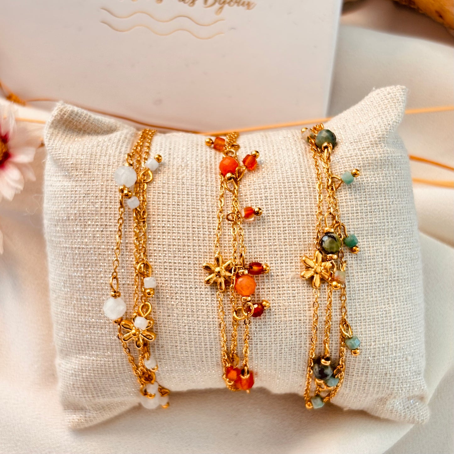 Bracelet multi-rangs Fauve