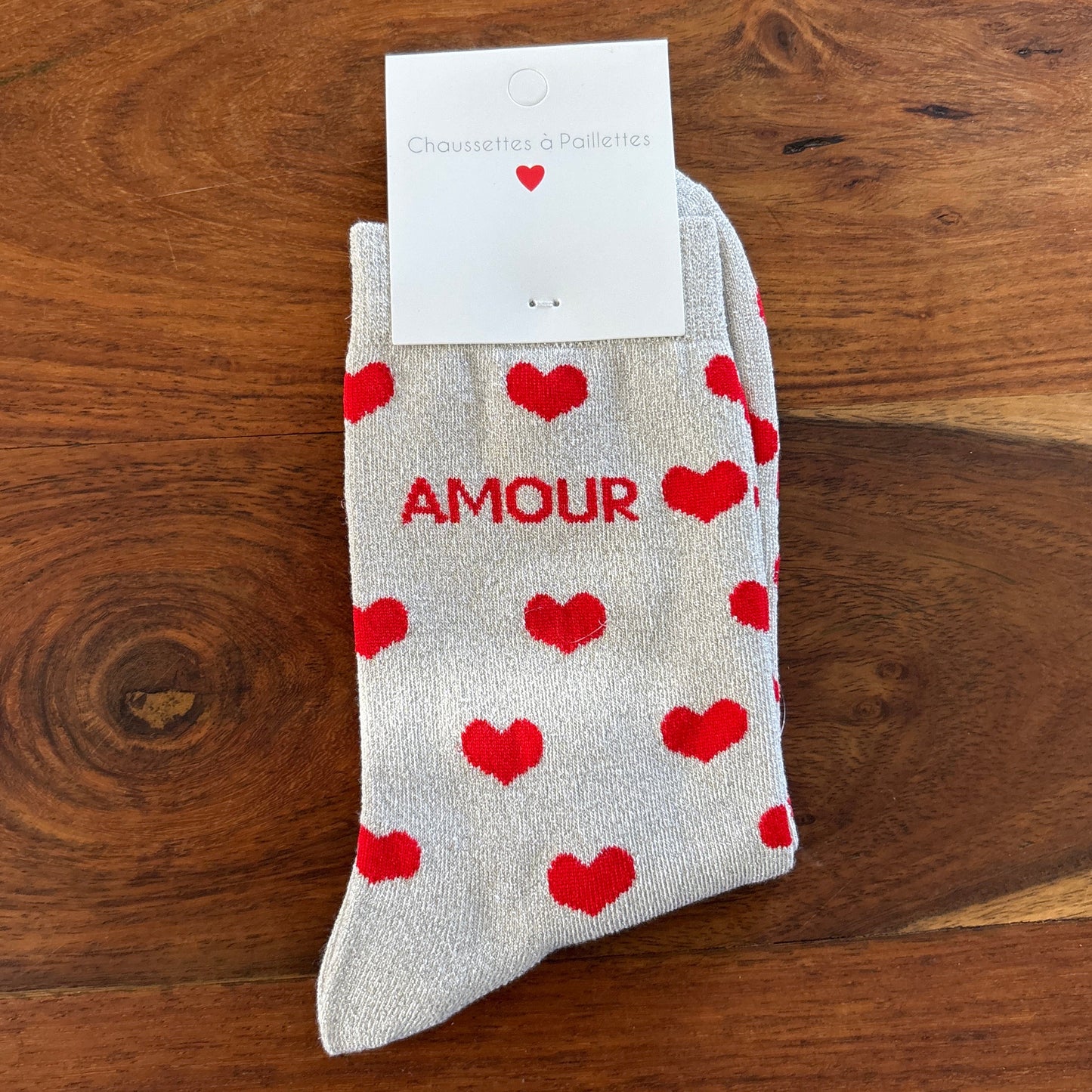 Chaussette Amour coeur rouge